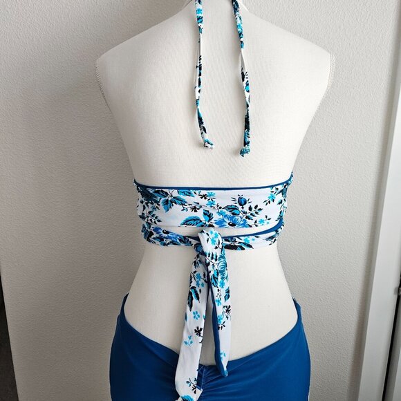 NWT!!! Cupshe Teal and White Floral Bikini, Size Small - Picture 6 of 6